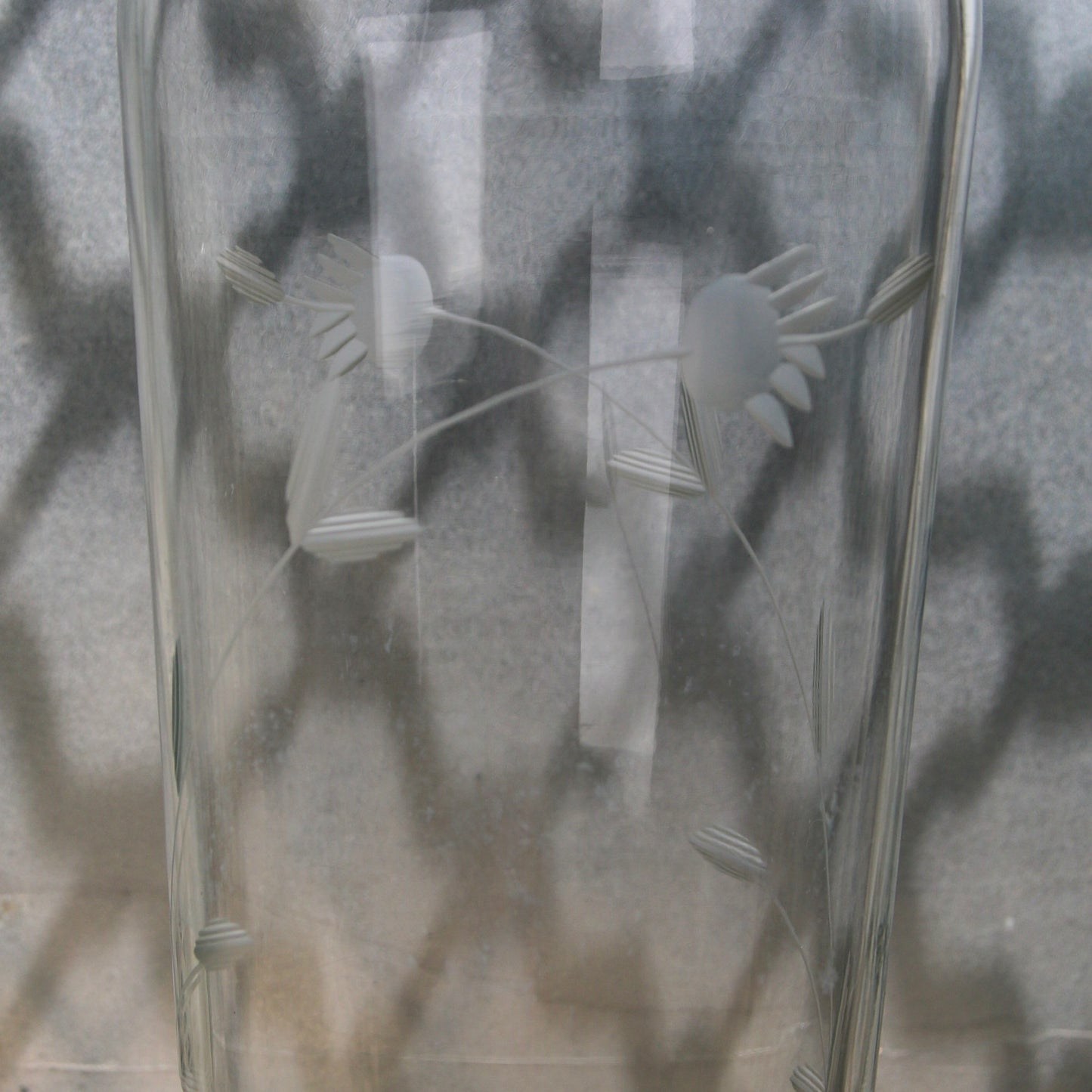 Etched Glass Vase