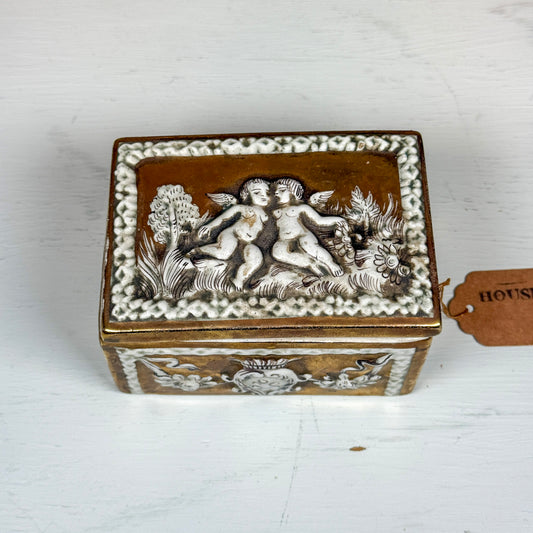 Vintage Giuseppe Chiurato Porcelain Trinket Box