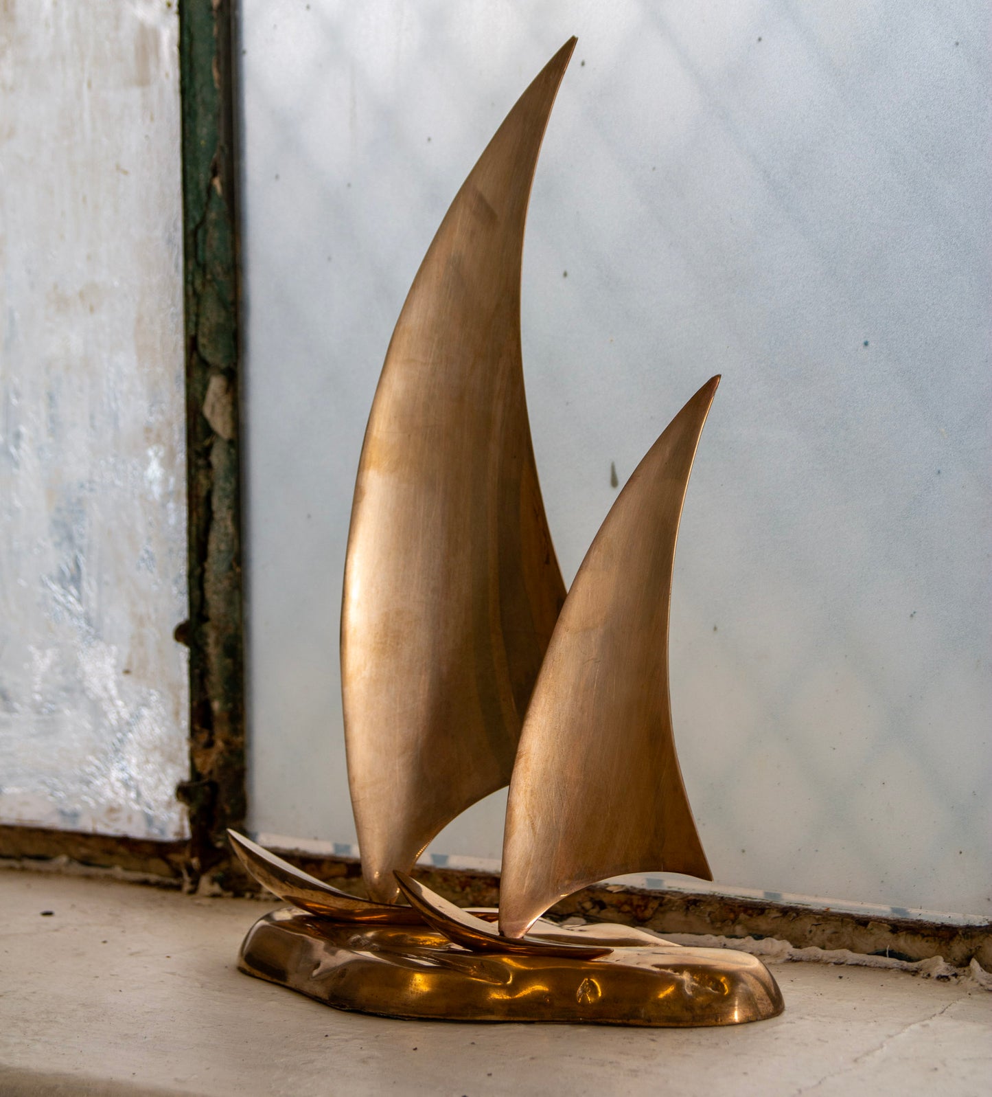 Large Brass Sailboat