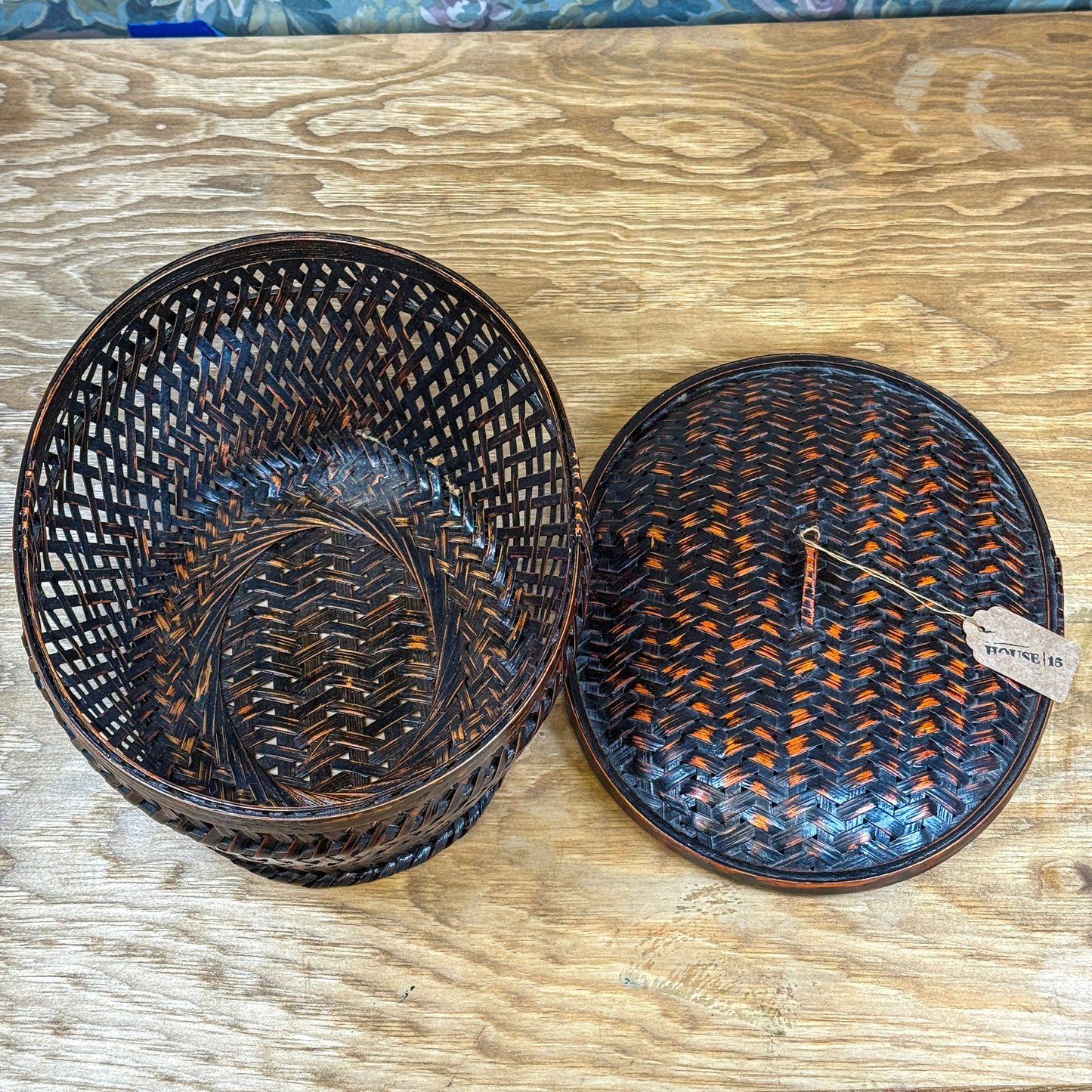 Hand Woven Lidded Basket