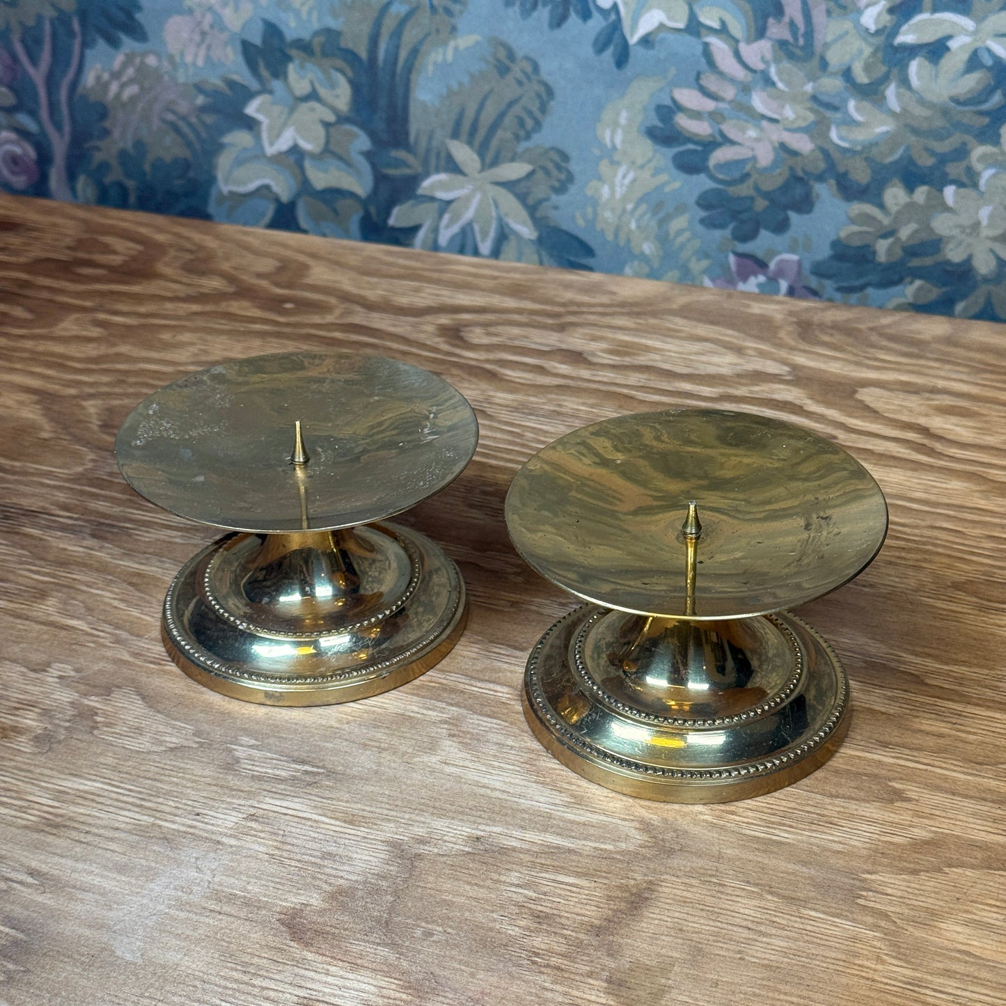 Brass Pillar Candle Pair