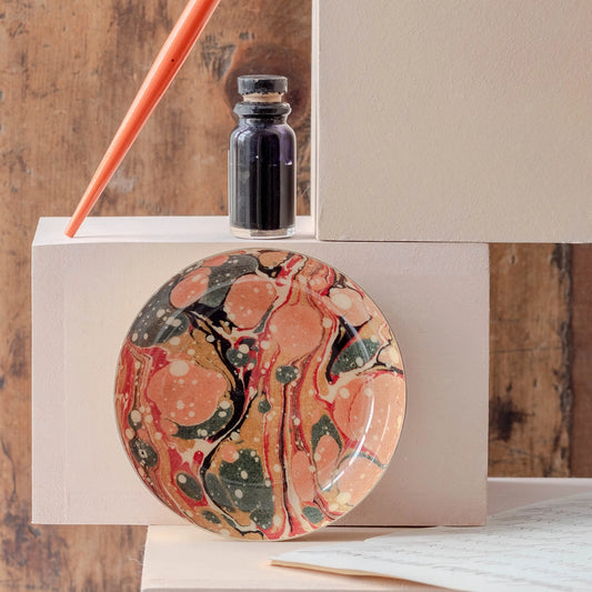 Round Marbled Enamel Tray