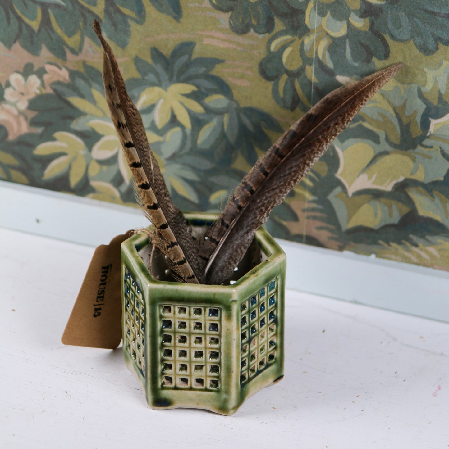 Vintage Green Lattice Pottery