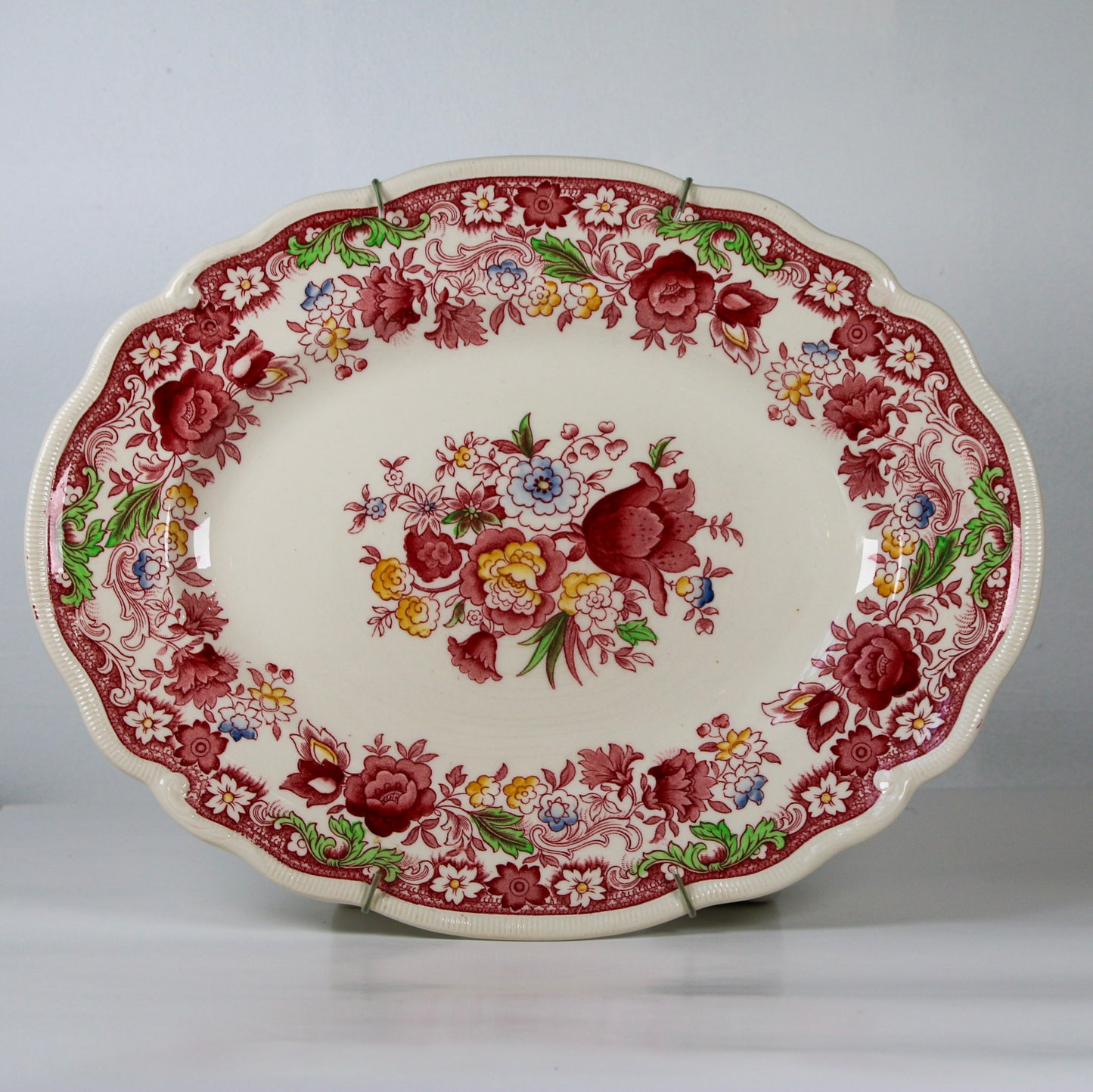 Johnson Brothers Dorchester Oval Serving Platter with Plate Holder