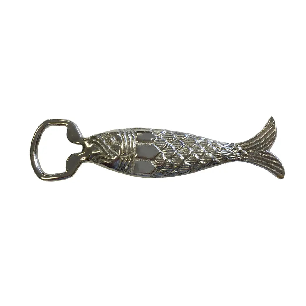 Nickel-Plated Brass Fish Bottle Opener