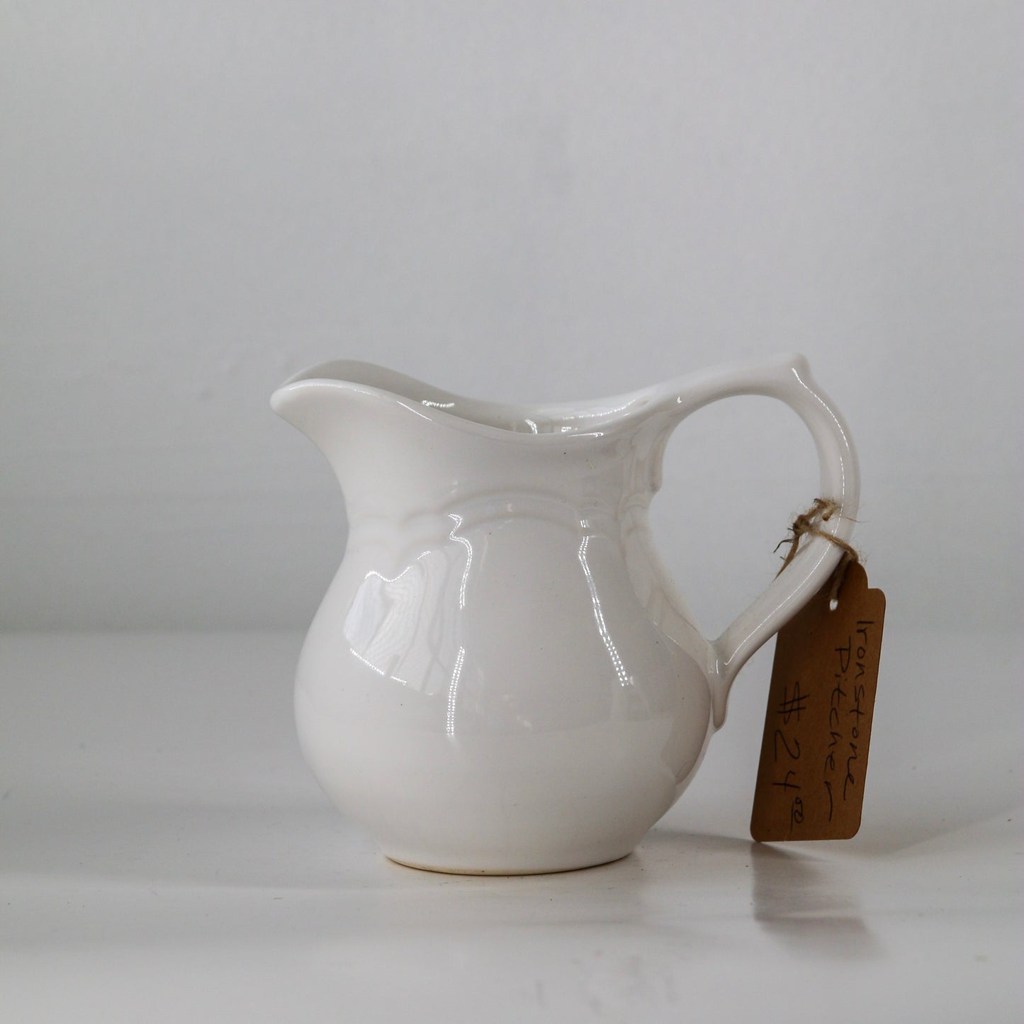 White Ironstone Pitcher