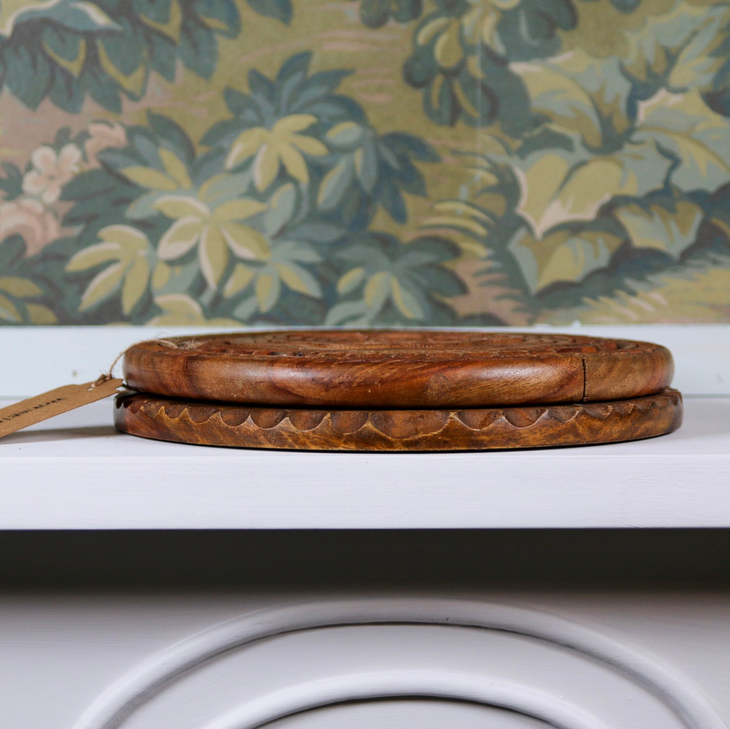 Handcarved Wooden Trivet & Fruit Bowl