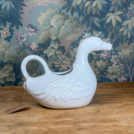 Vintage White Swan Creamer