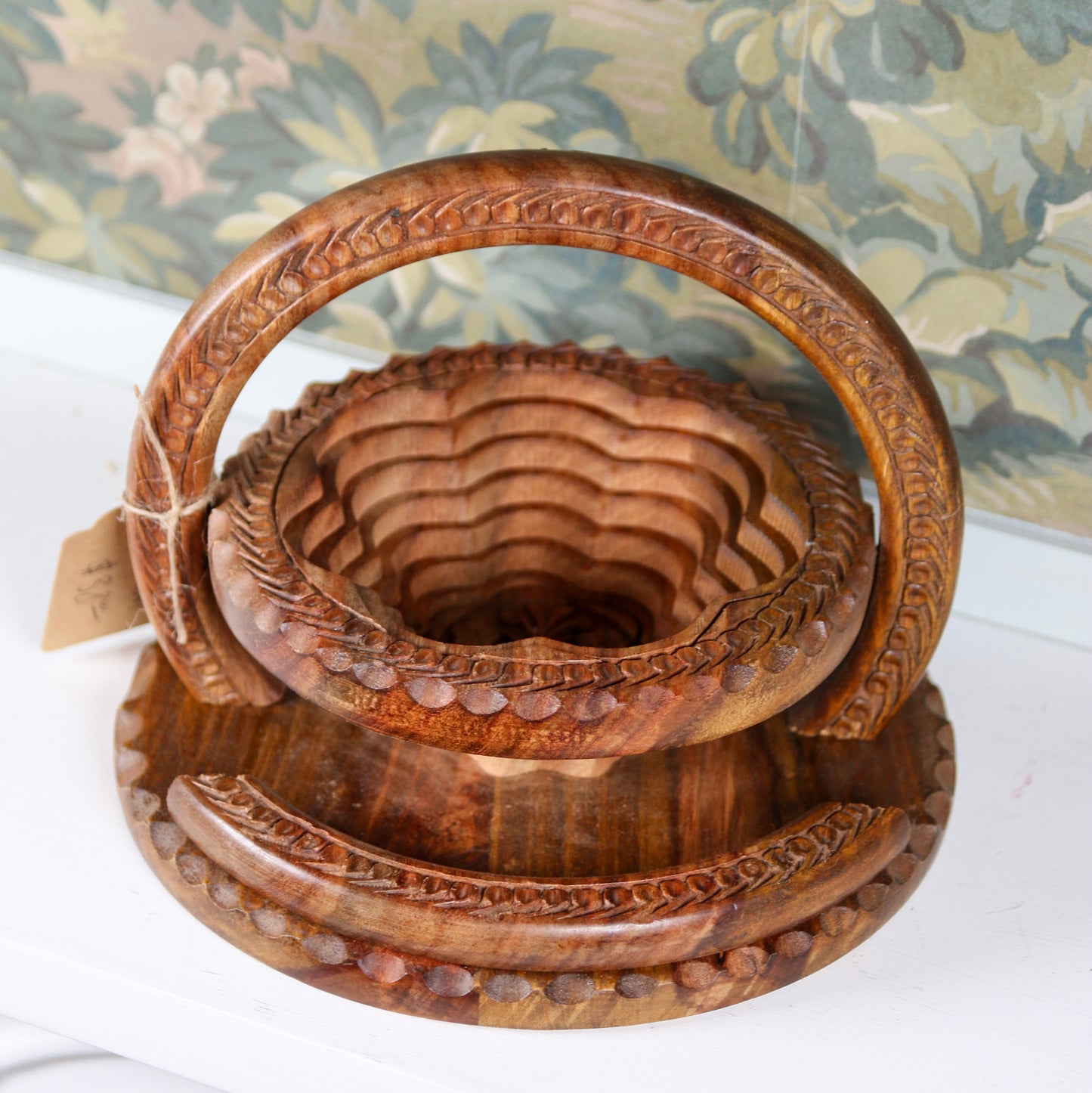 Handcarved Wooden Trivet & Fruit Bowl