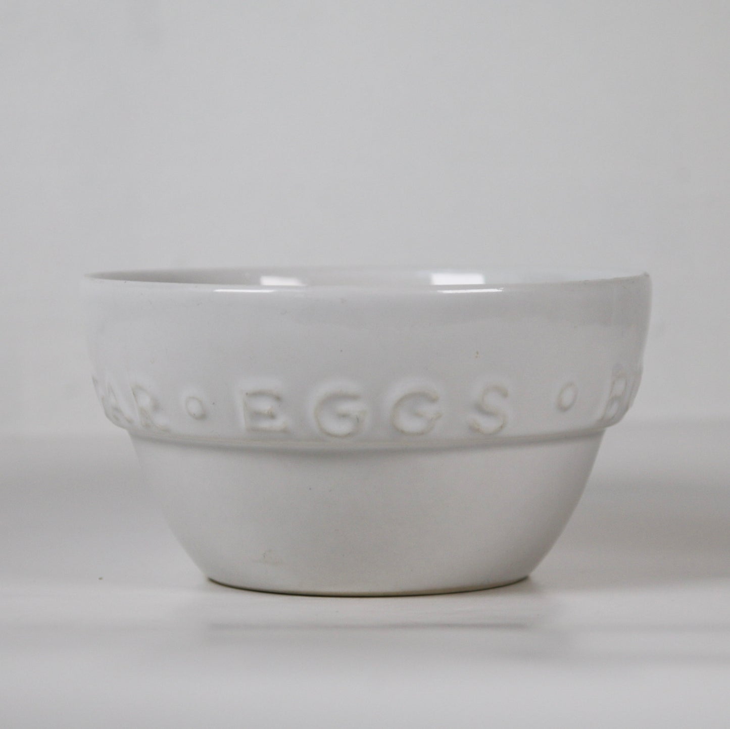 White Ceramic Butter Flour Sugar Eggs Dish