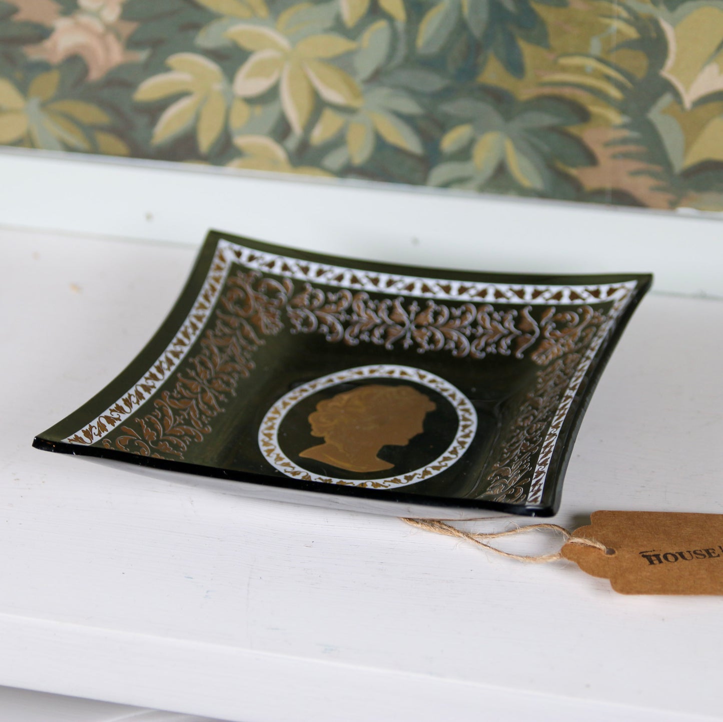 Midcentury Black & Gold Lady Catchall