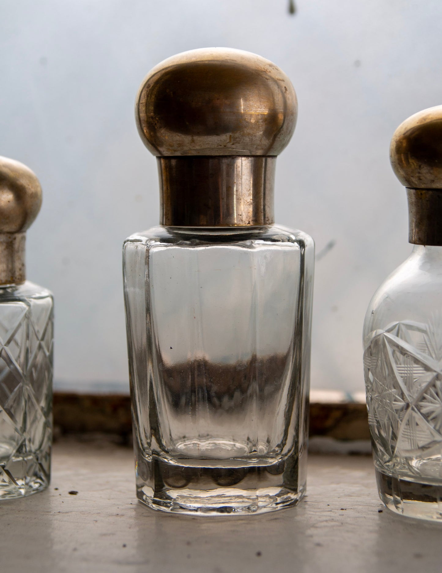 Antique Perfume Vanity Bottle, Set of 3