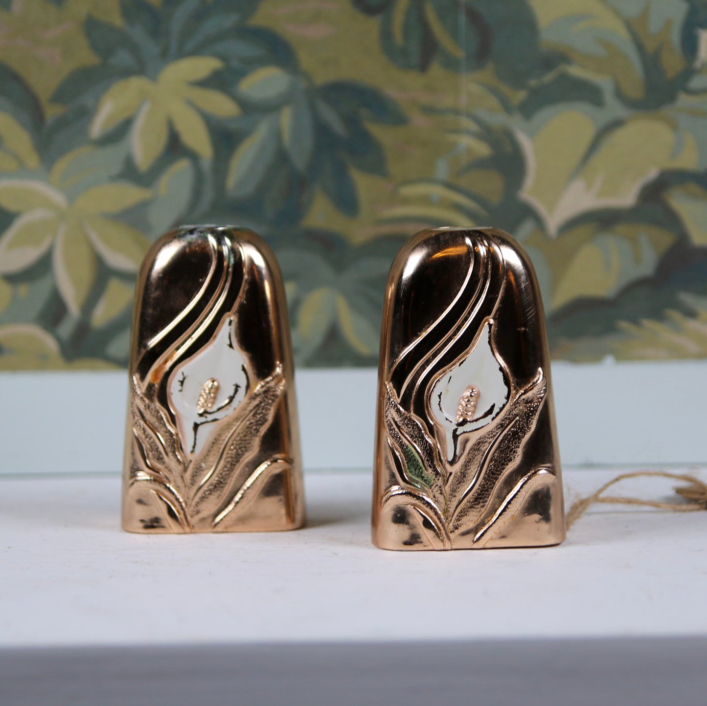 Lily Brass Salt & Pepper Shakers