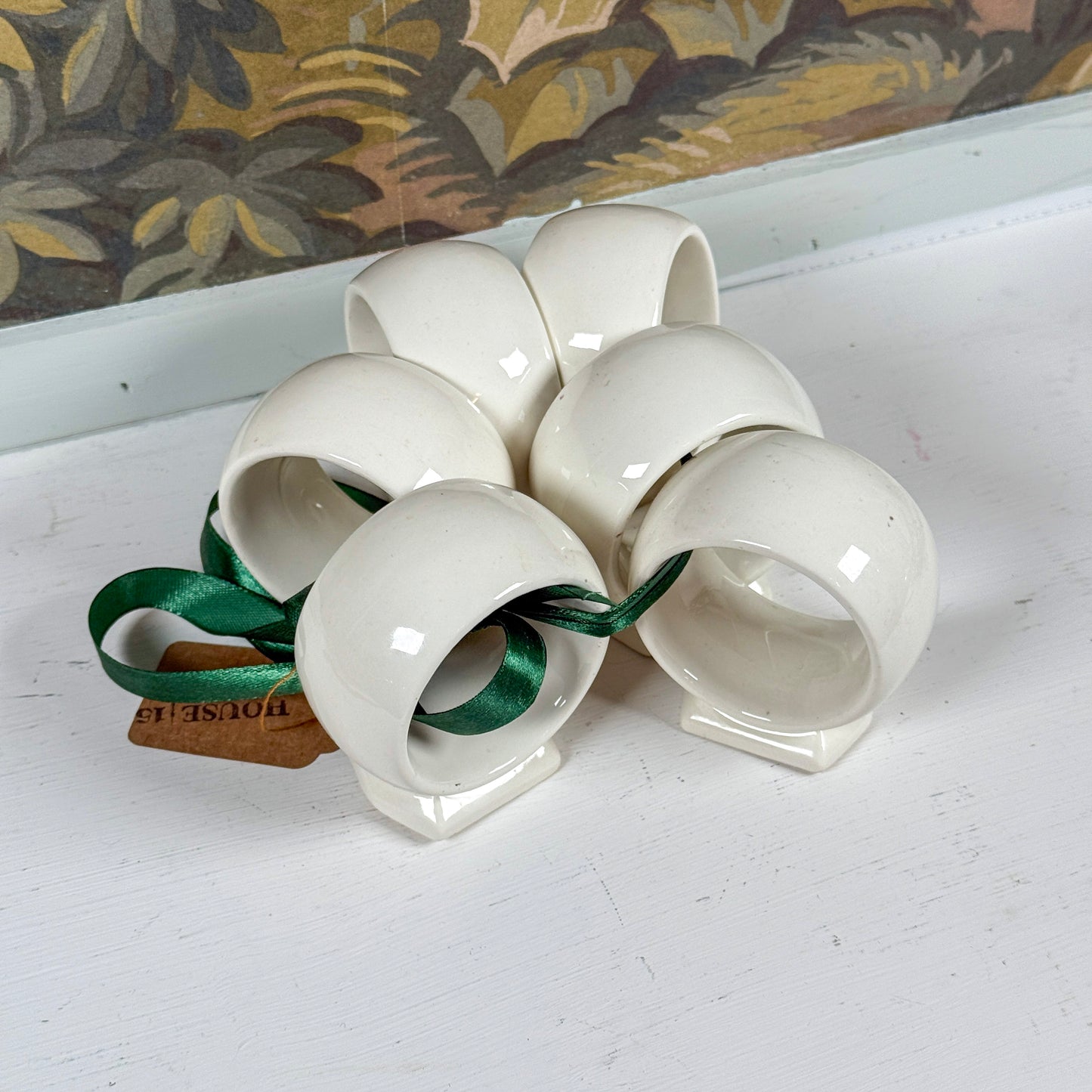 Set of 6 Porcelain Napkin Rings