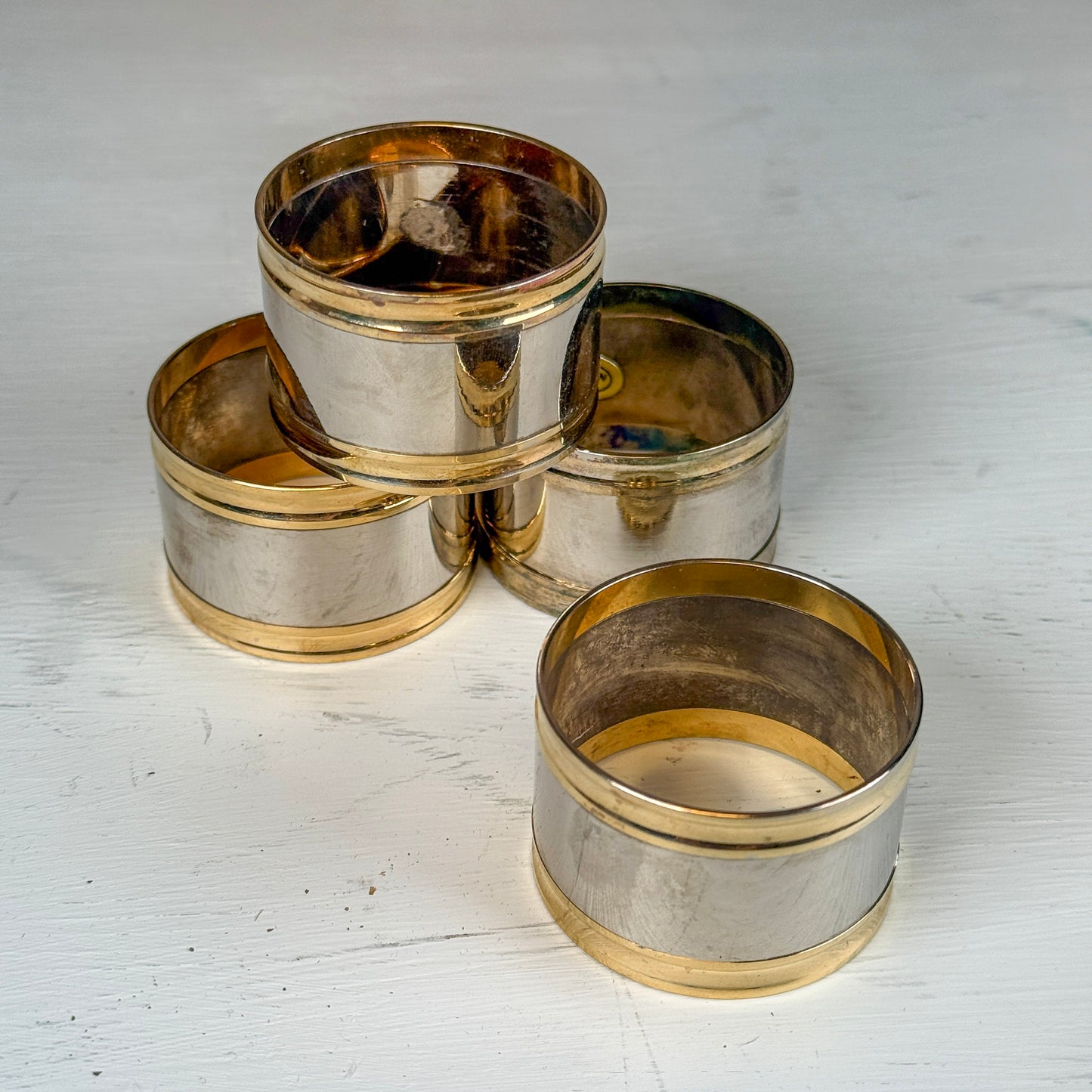 Vintage Brass & Gold-tone Napkin Rings