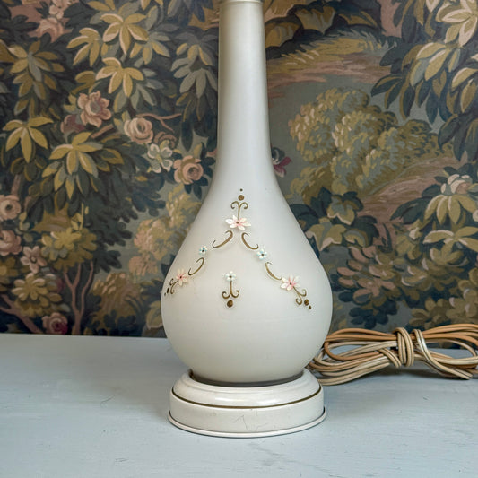 Vintage Hand Painted Lamp with Shade