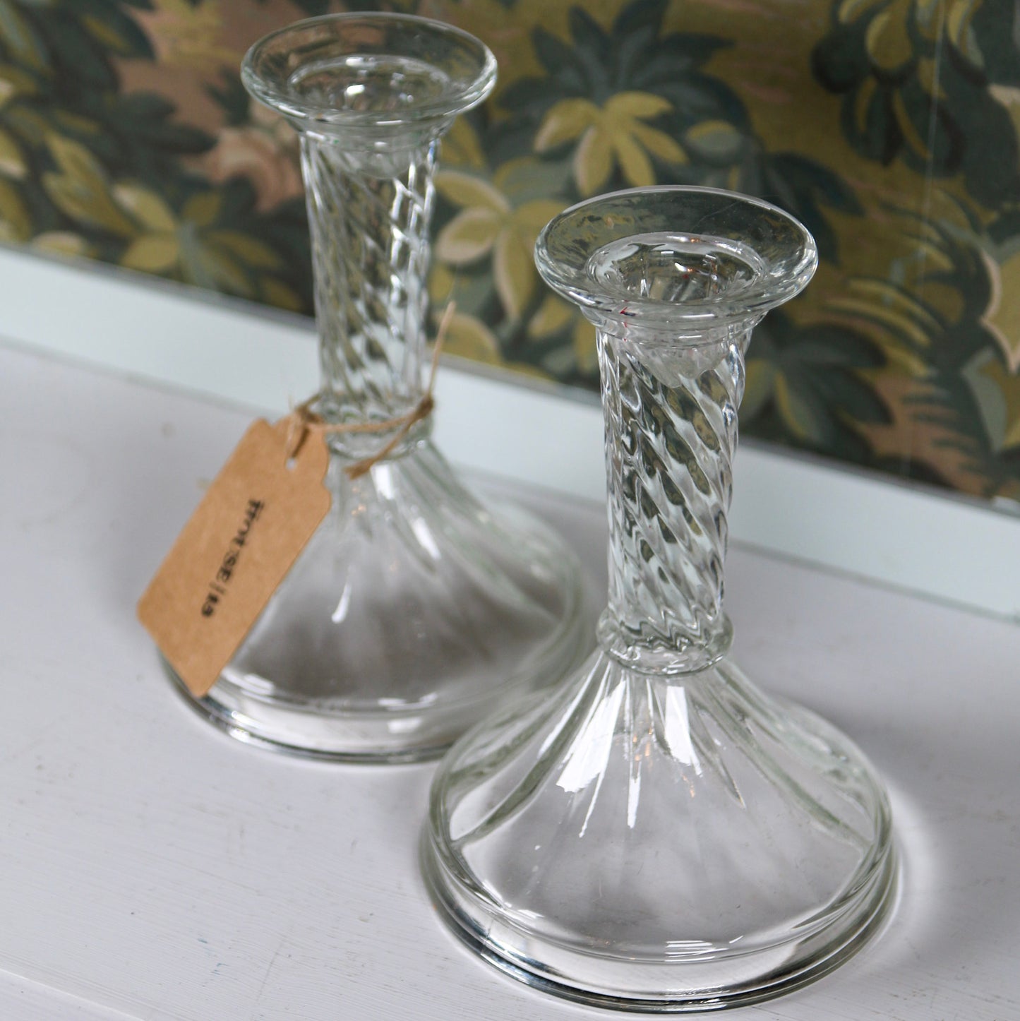 6” Glass Twirl Candlesticks