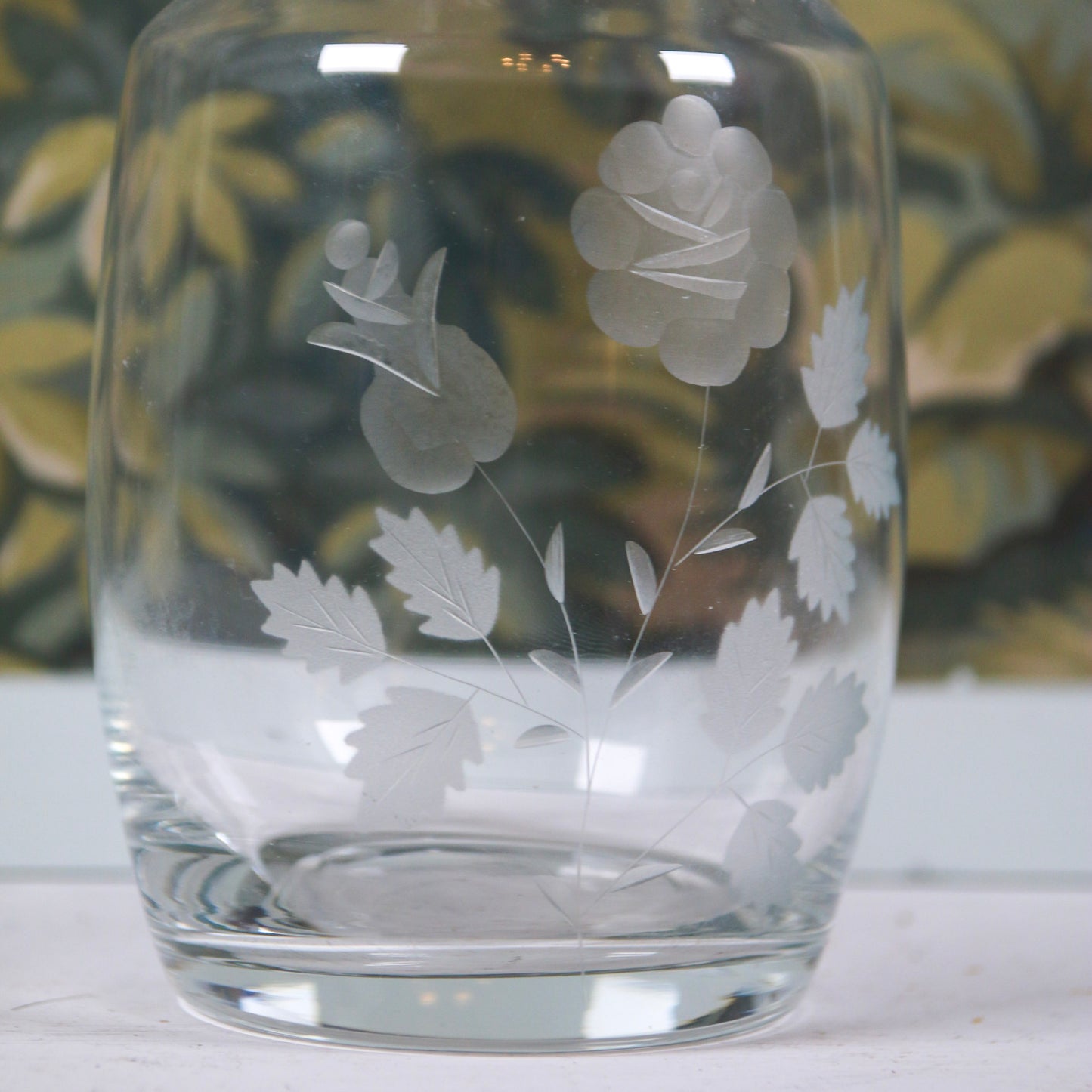 Floral Etched Decanter