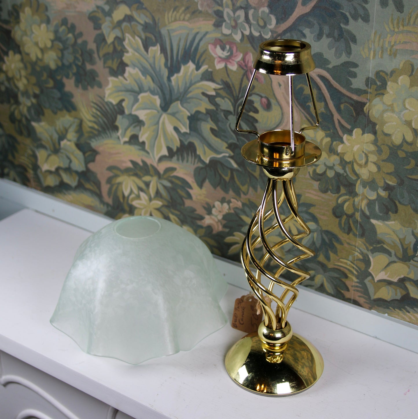 Brass Twisted Candle Lamp
