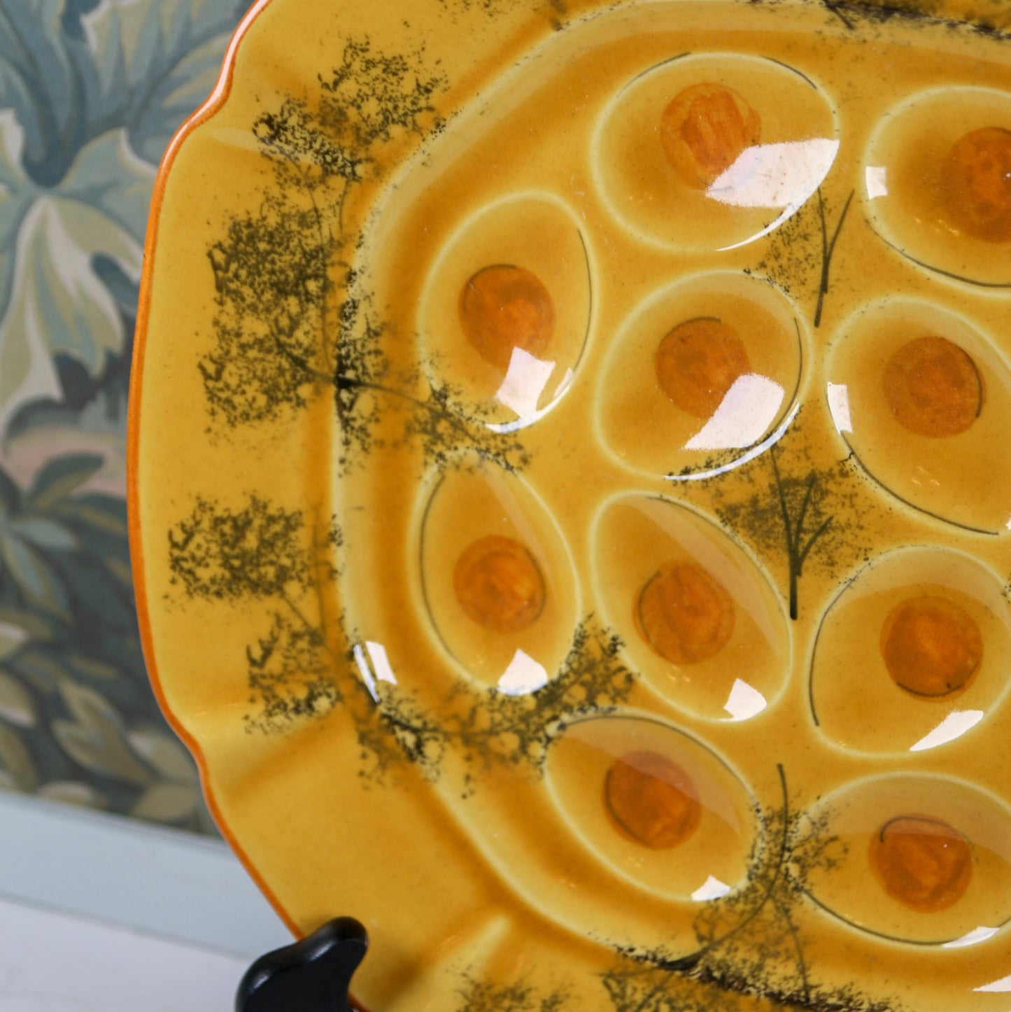 1970s Ceramic Deviled Egg Plate