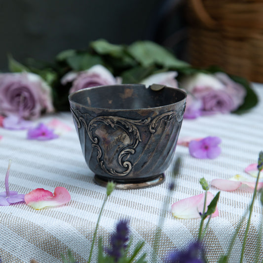 French Ornate Metal Tea Cup