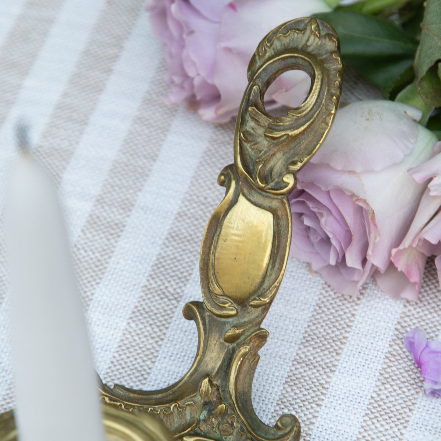 French Brass Chamberstick Candle Holder