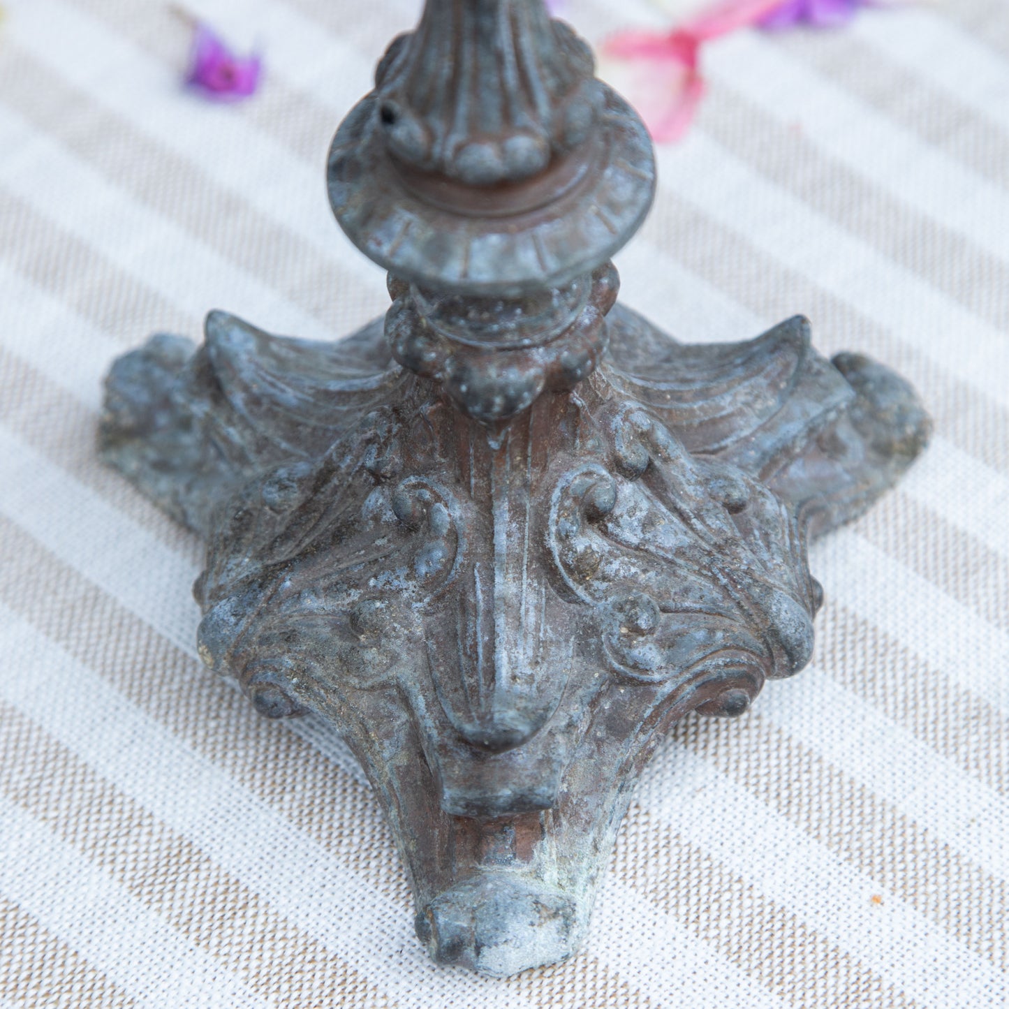 Ornate French Brass Candlestick