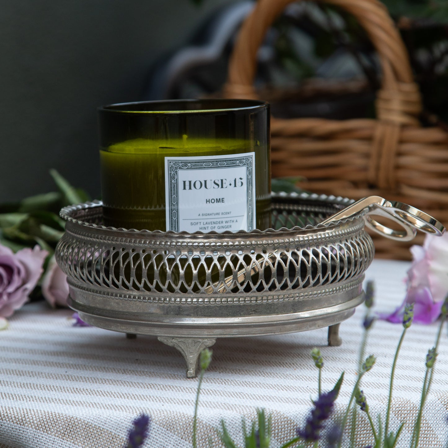 Vintage Silver Wine & Candle Coaster