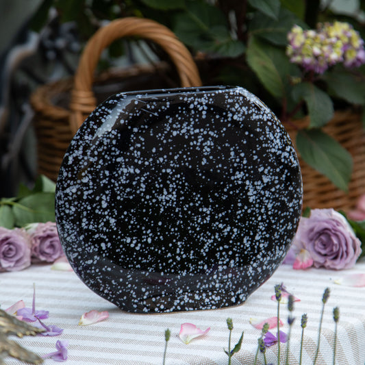 Vintage Flat Round Vase