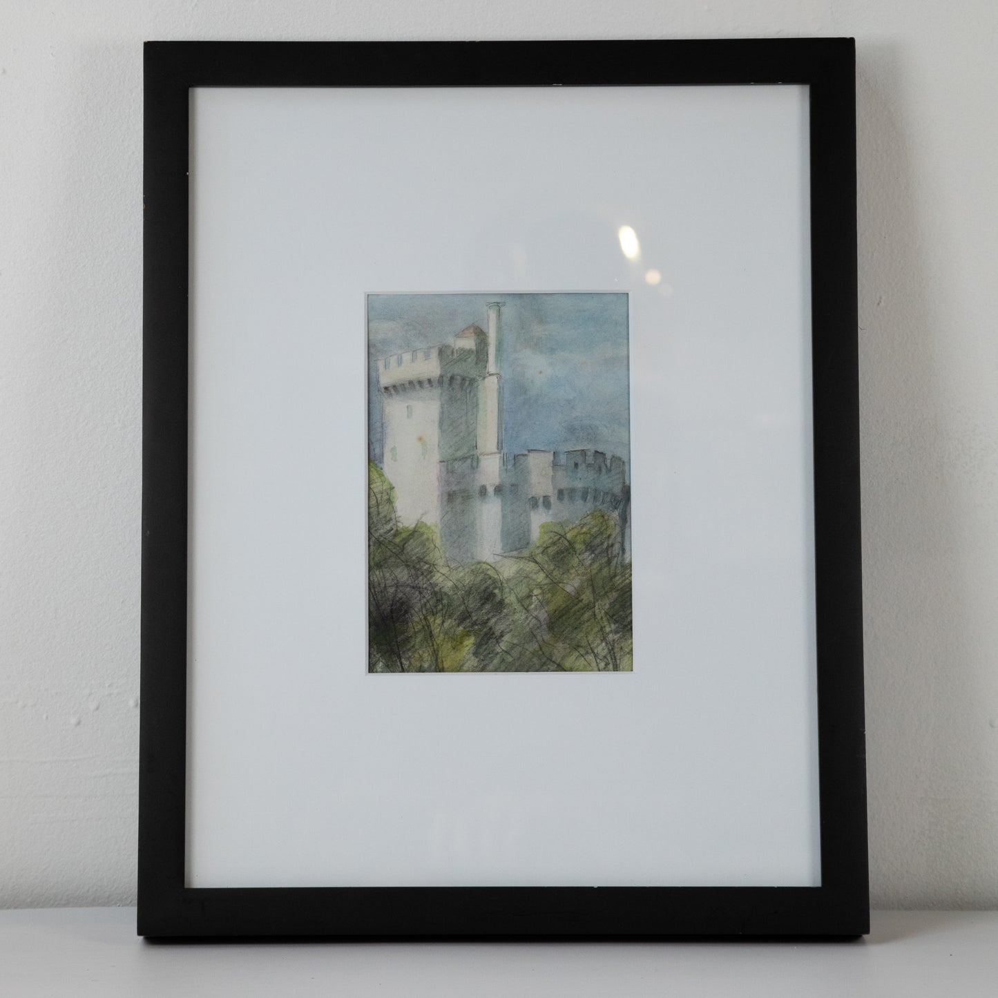 Tower Sketch in Oil Pastels