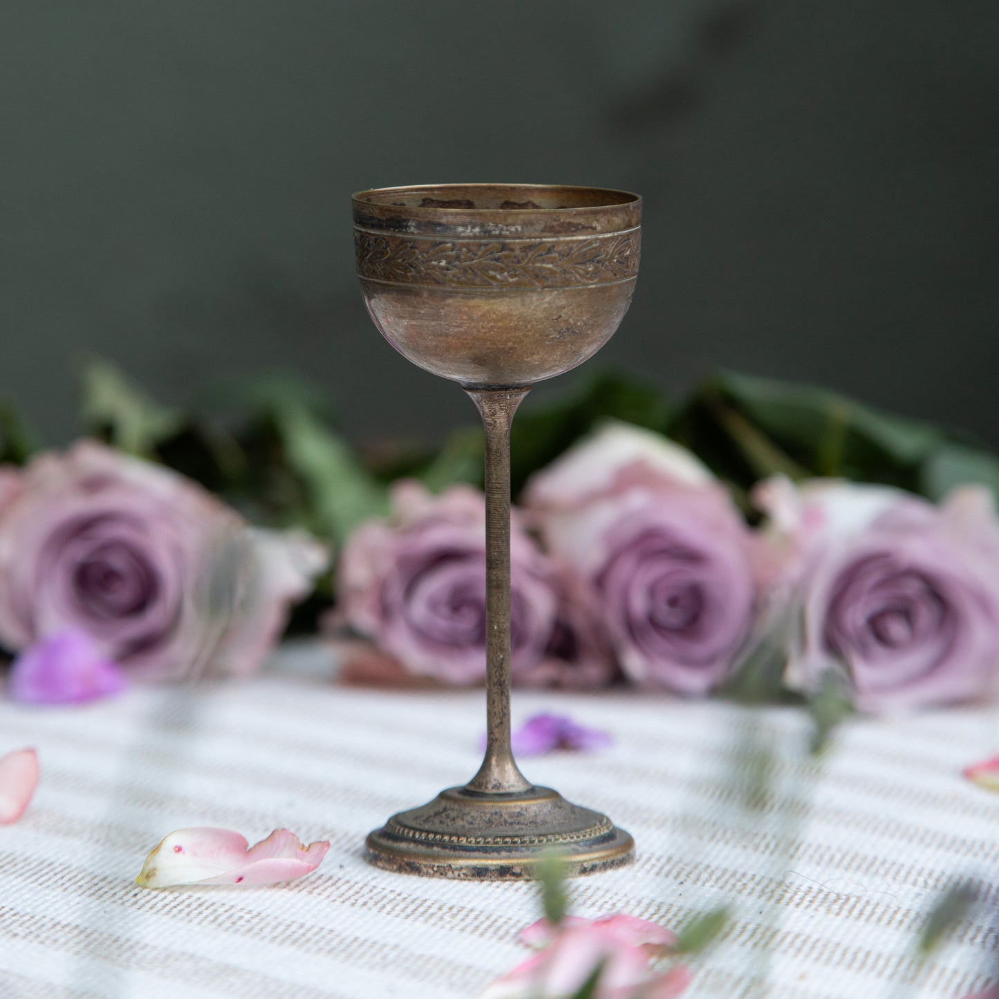 Vintage Brass Liquor Goblet