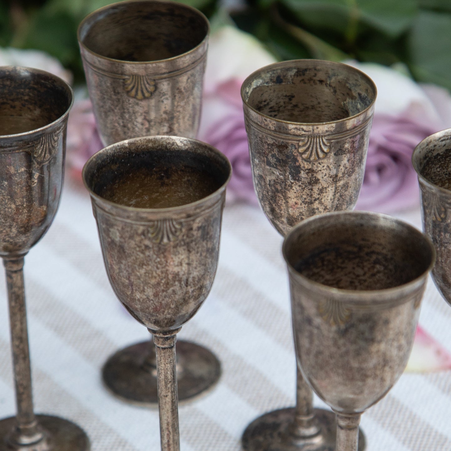 Vintage Silver Liquor Goblets