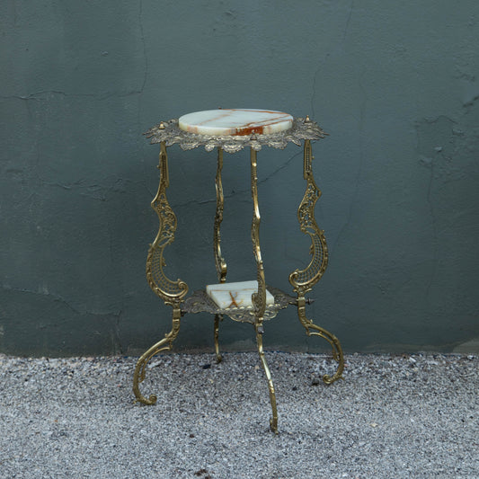 Brass & Onyx Plant Stand