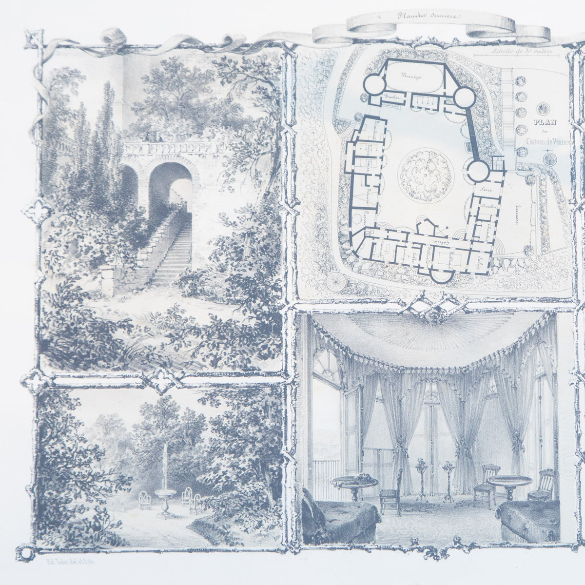 Framed Chateau de Veauce Print
