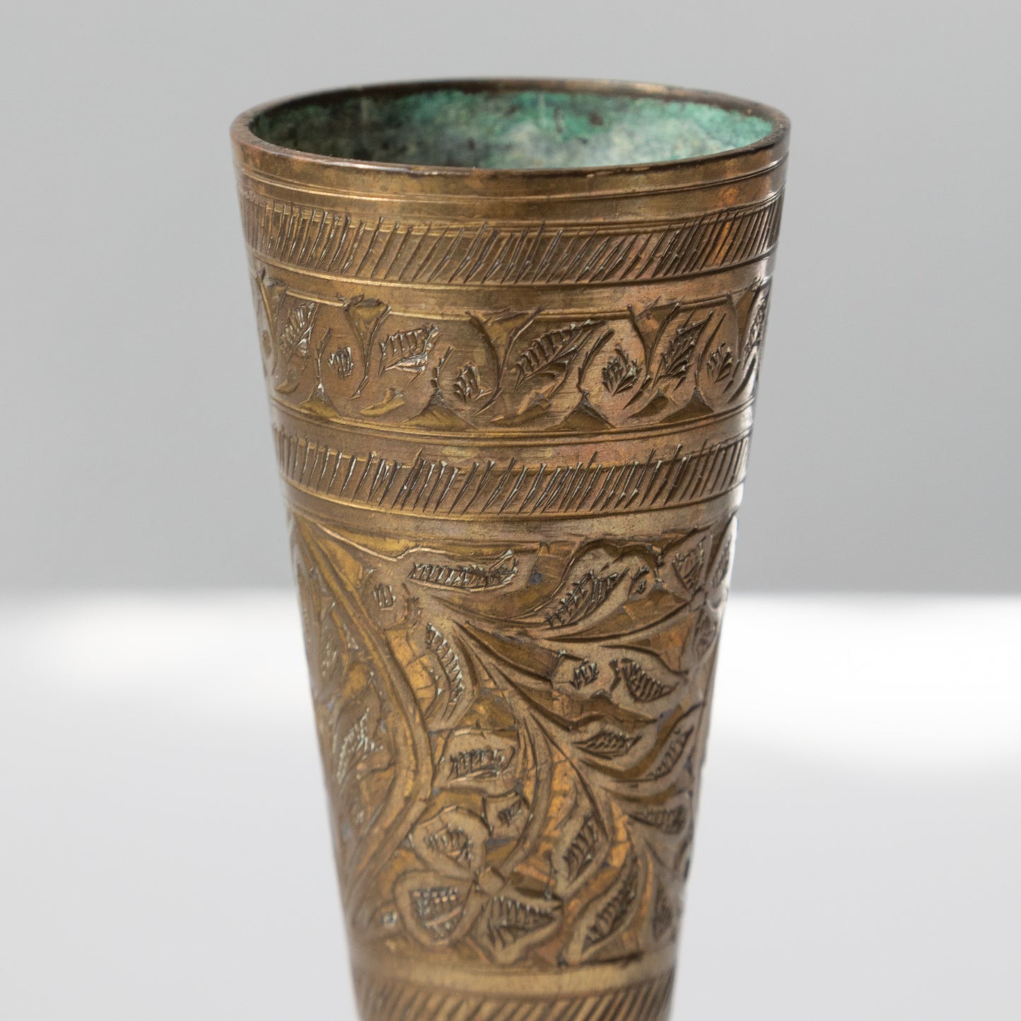 Small Brass Candlestick Holder or Bud Vase