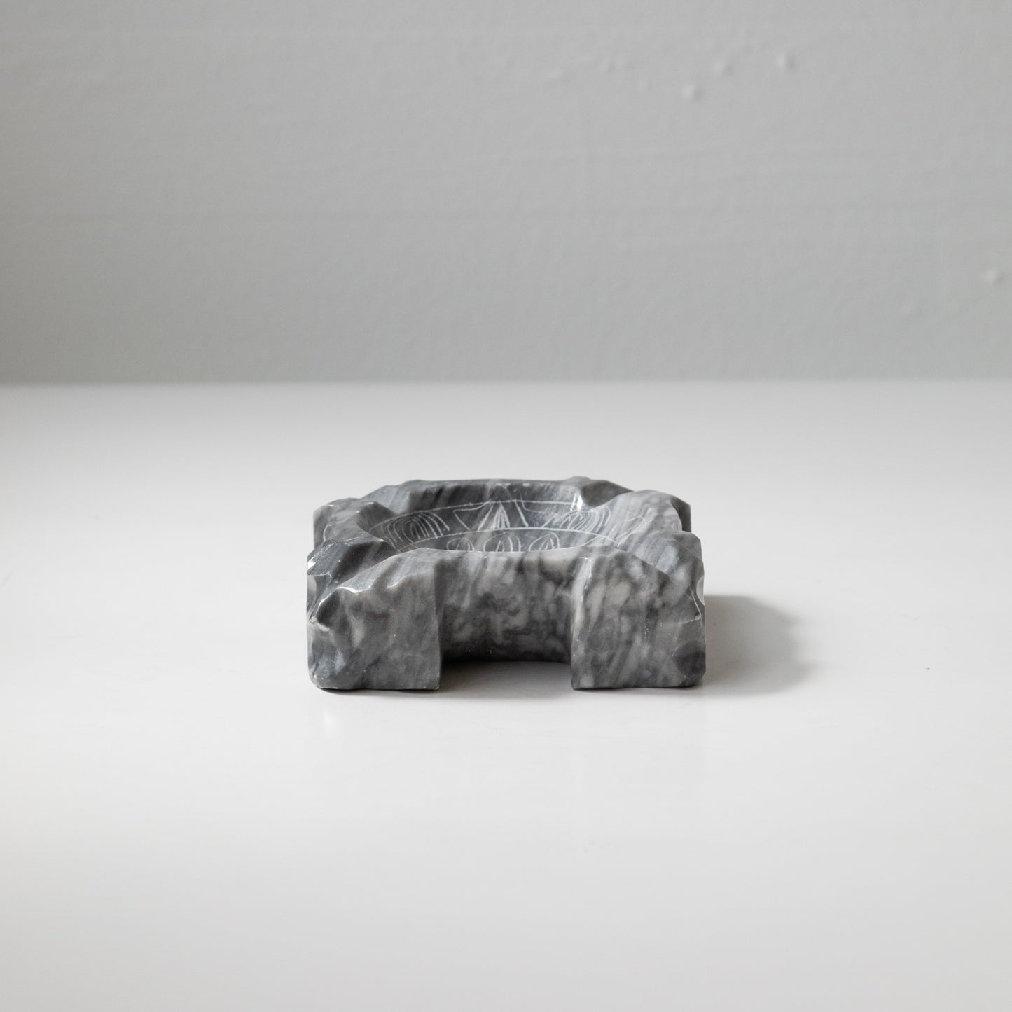 Grey Marble Etched Ashtray