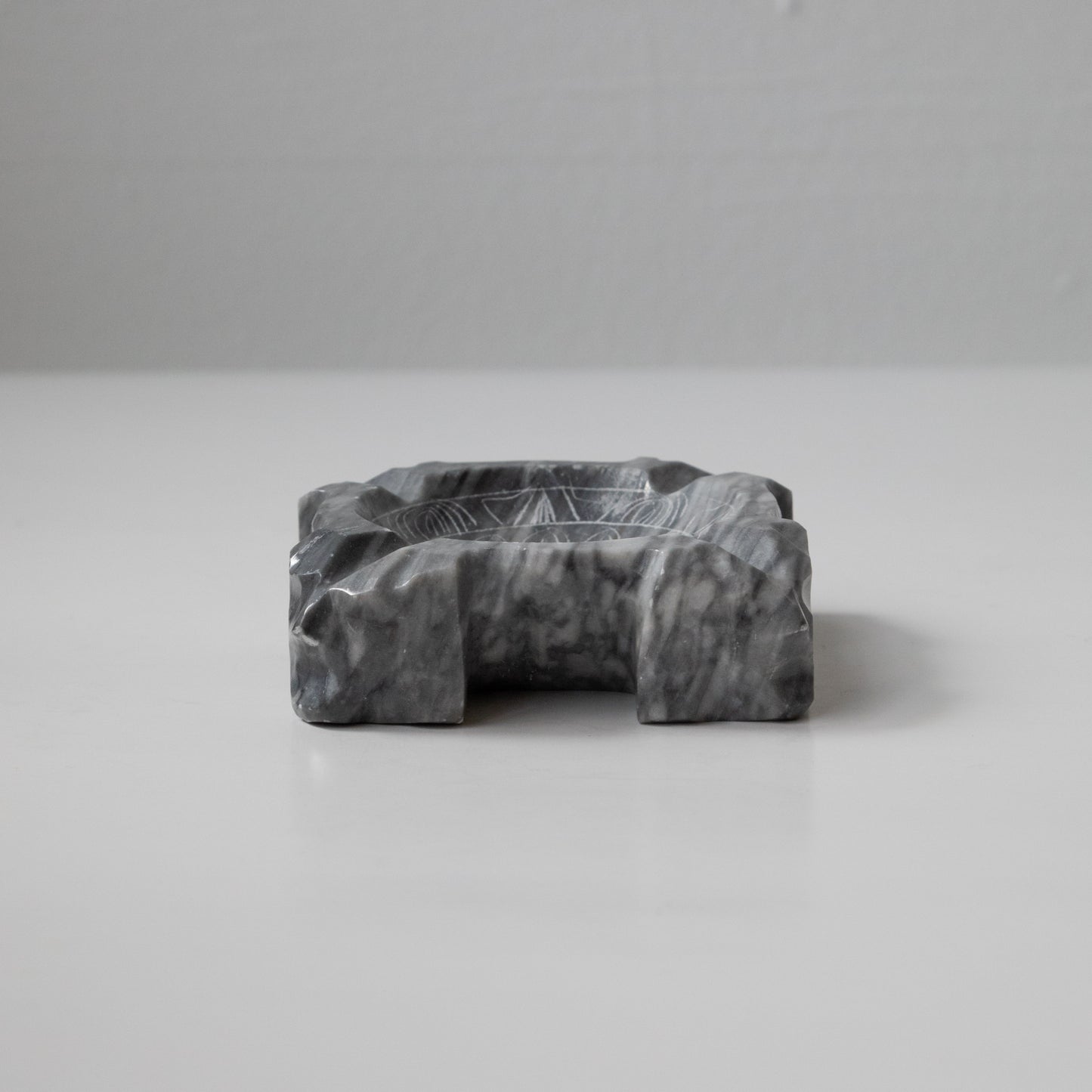 Grey Marble Etched Ashtray