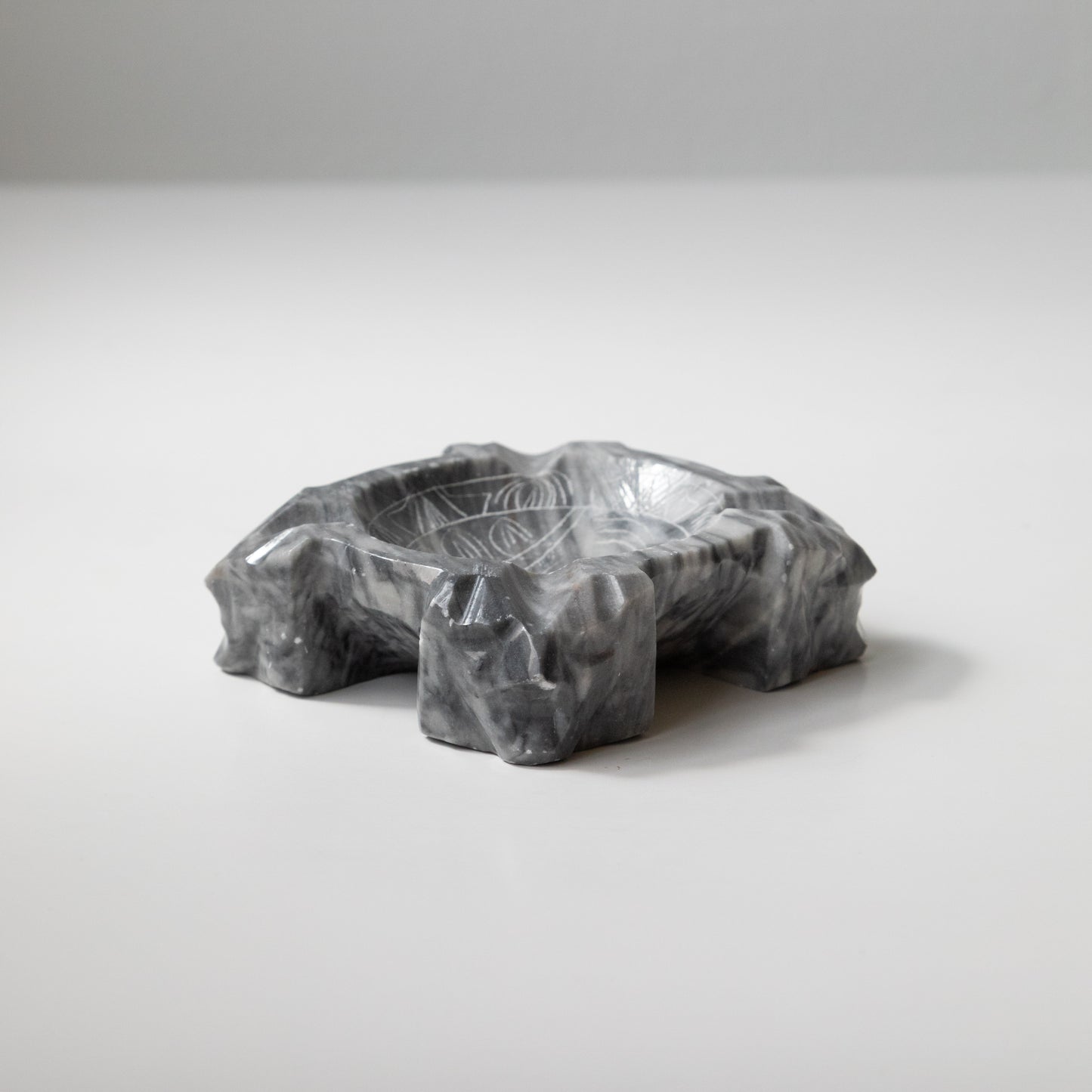 Grey Marble Etched Ashtray