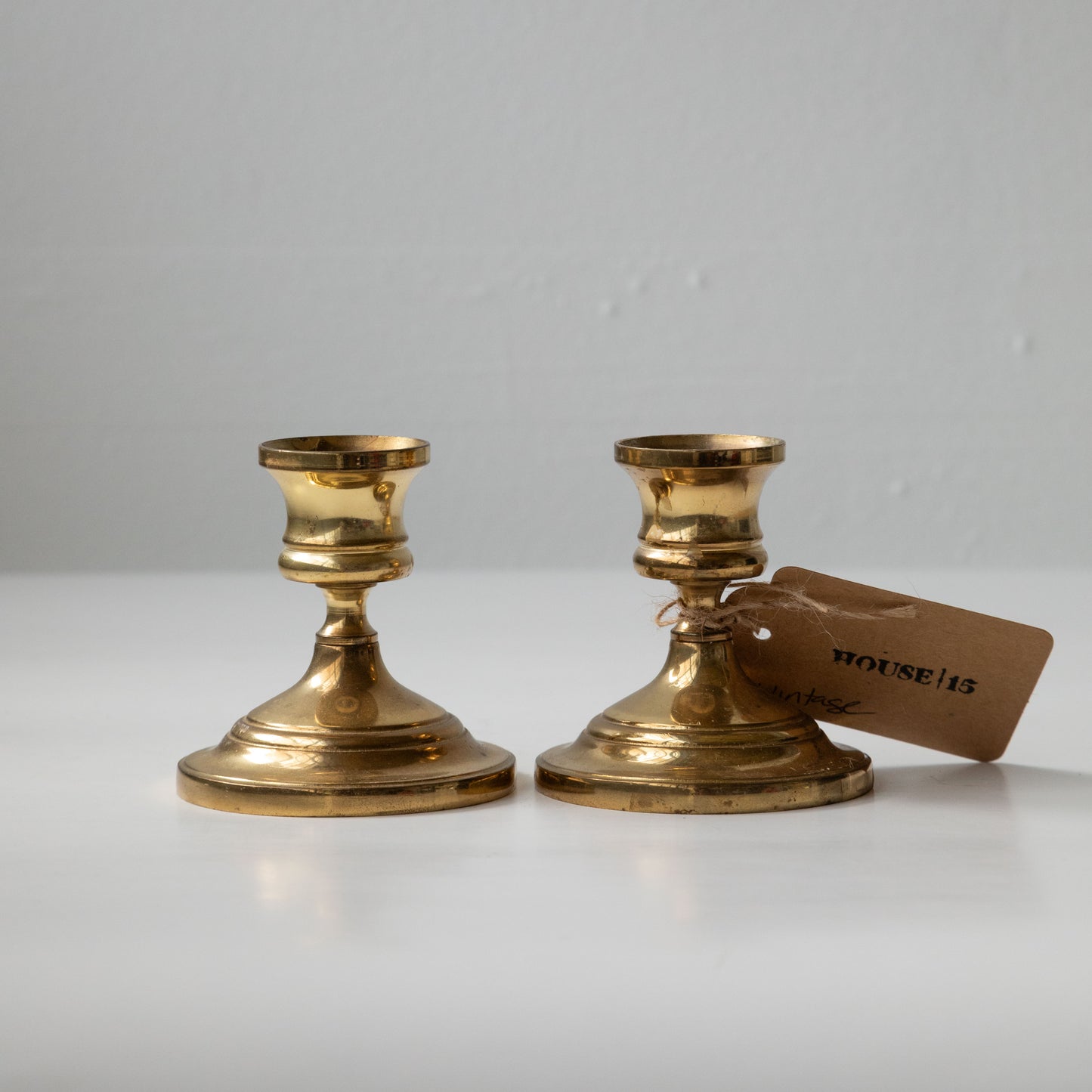 3" Round Brass Candlestick Holders