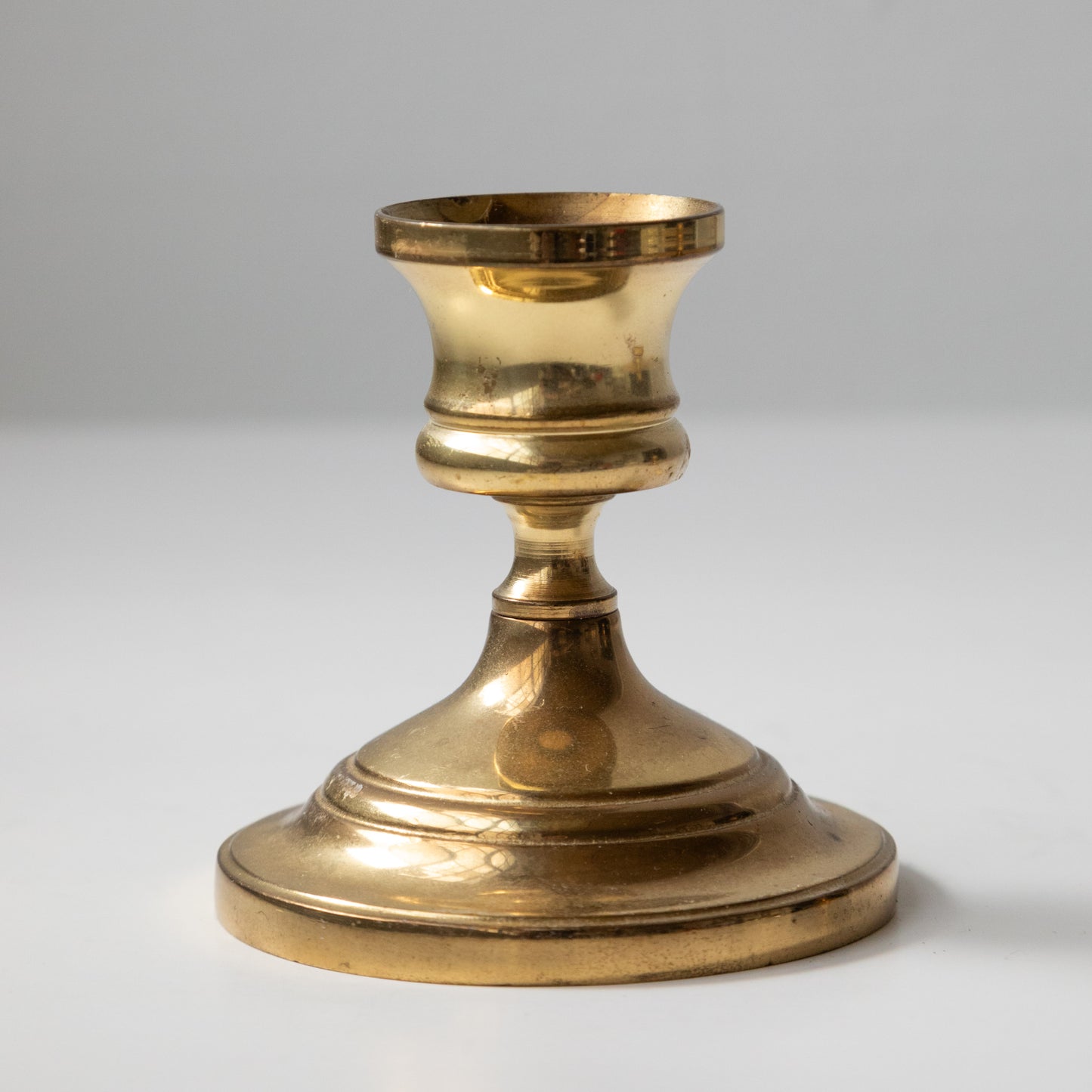 3" Round Brass Candlestick Holders