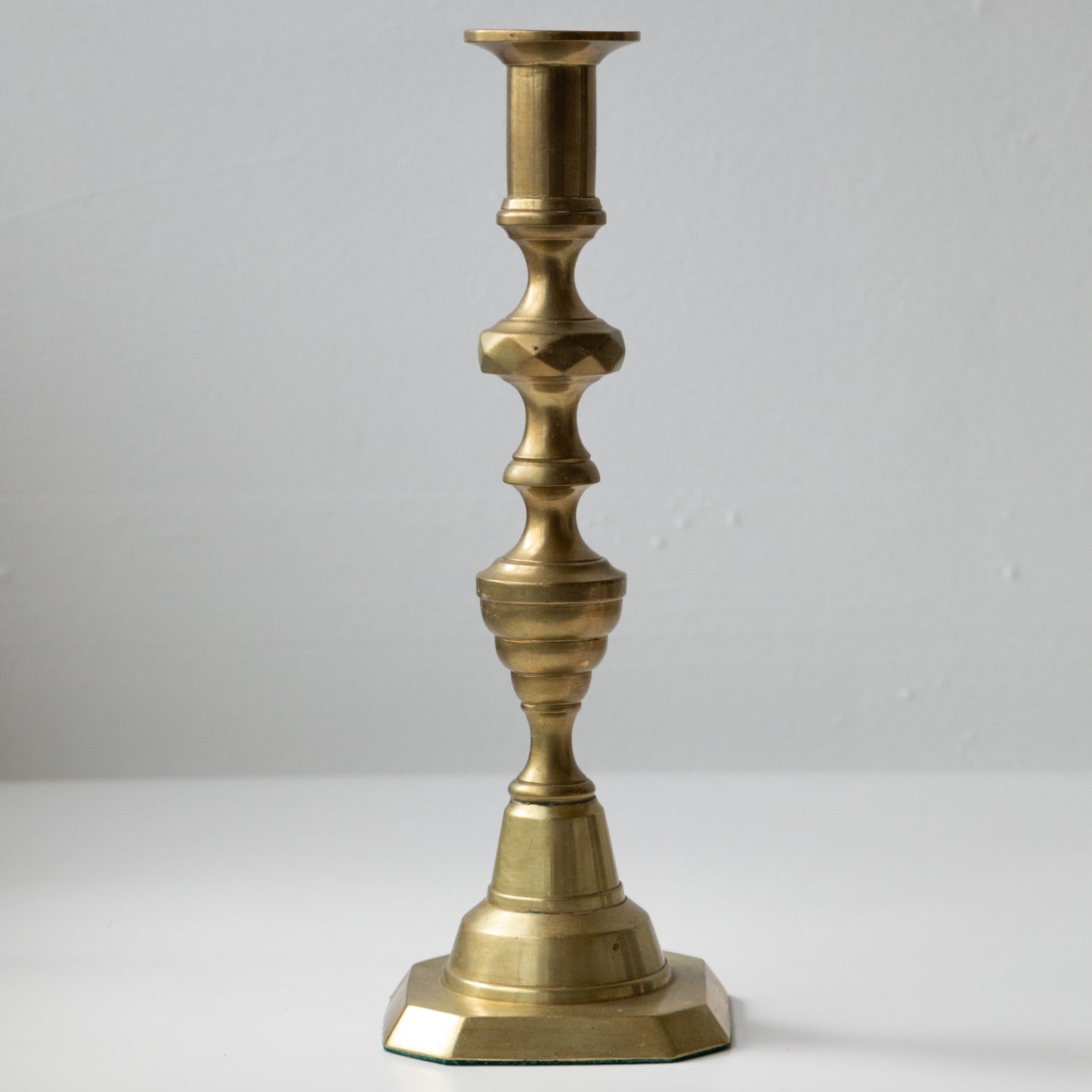 10" Queen Anne Brass Candlestick Holders
