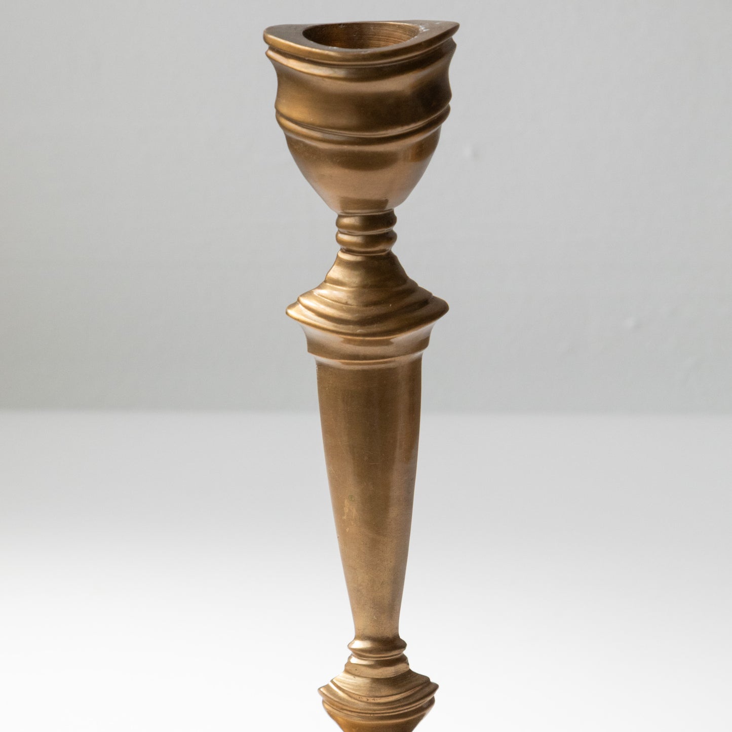 9" Oval Brass Candlestick Holders