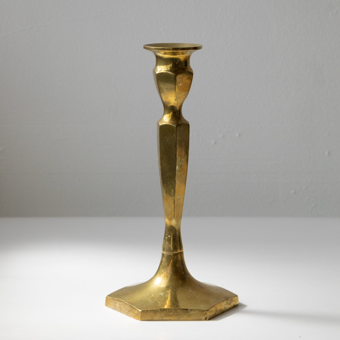 8.5" Hexagonal Brass Candlestick Holders