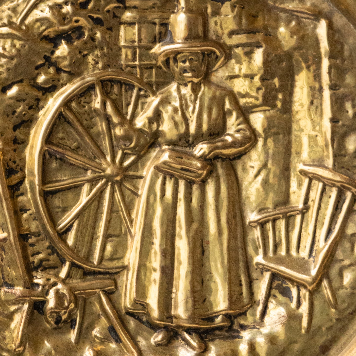 Gold Welsh Woman Wall Plate