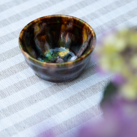 Drip Glaze Pottery Bowl