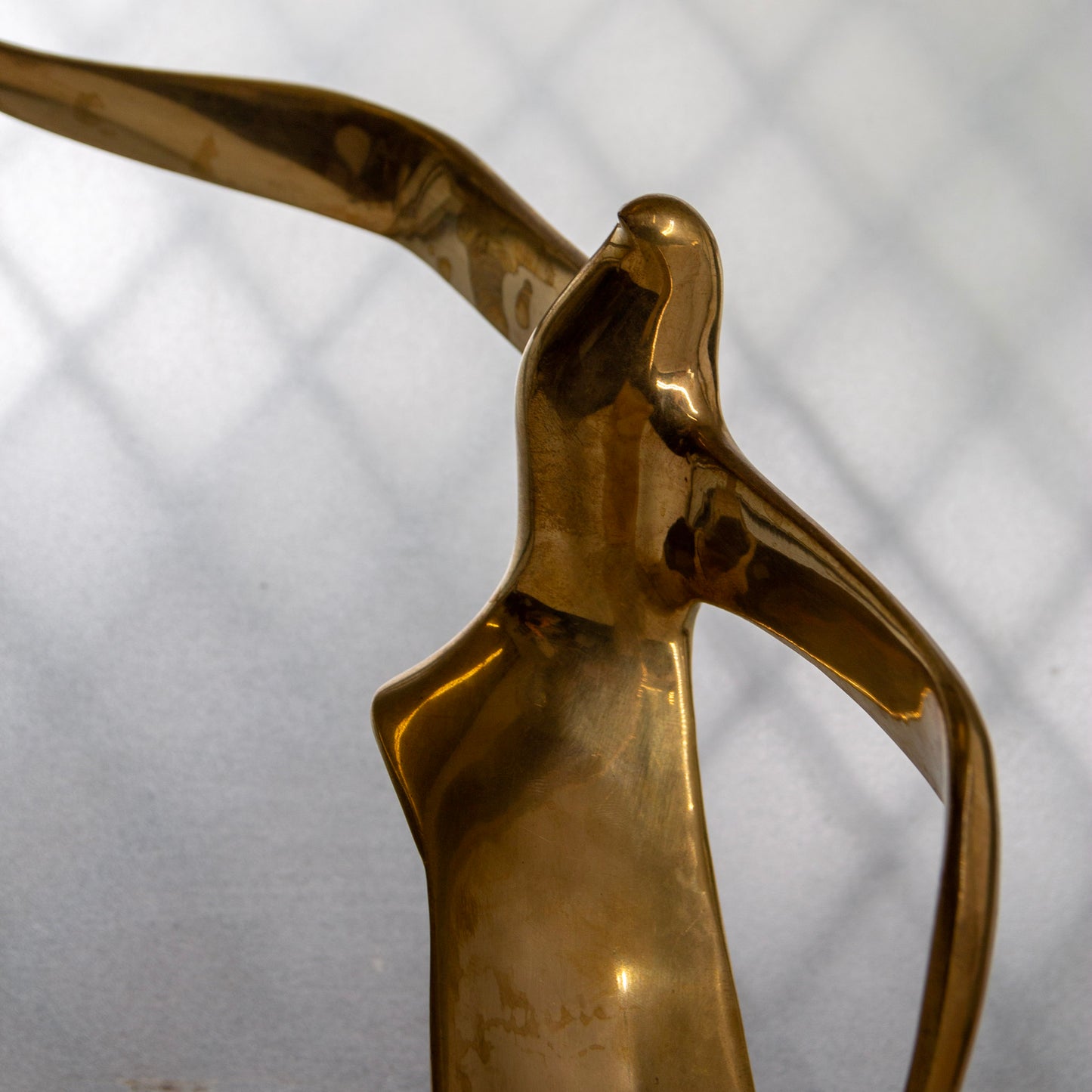 1970s Soaring Brass Seagull Sculpture