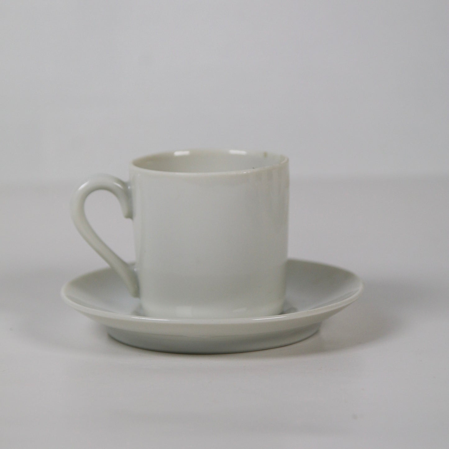 White Porcelain Espresso Cup & Saucers, set of 4