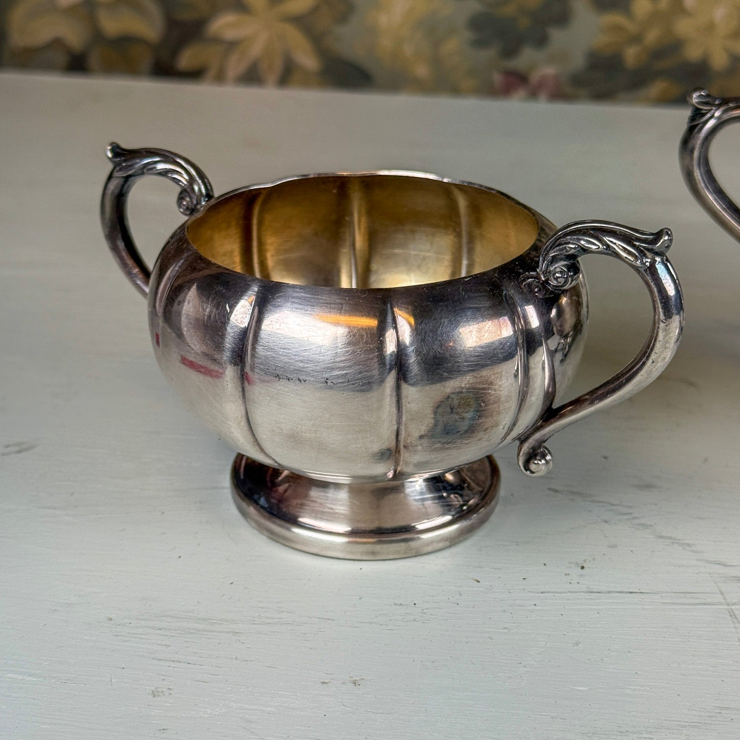 Vintage Silver Cream & Sugar Set