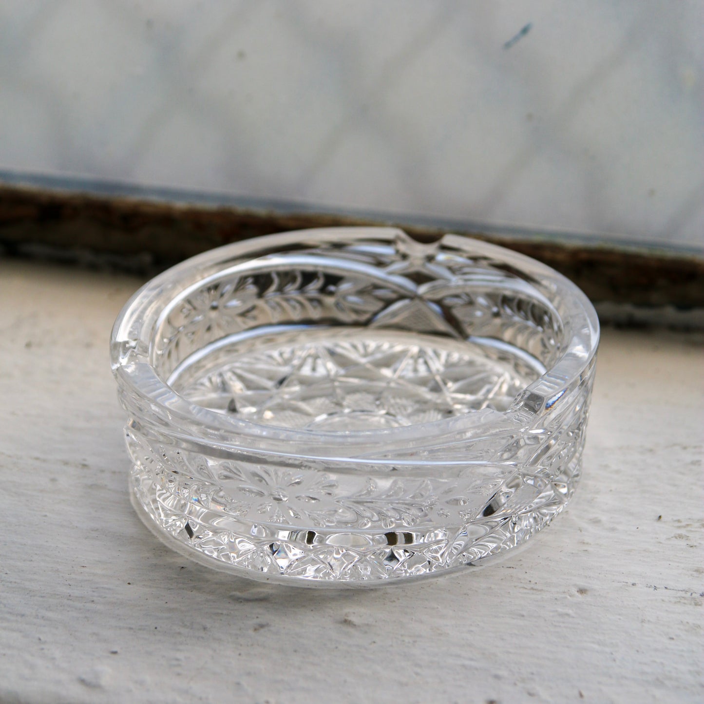 Round Floral Coaster Ashtray