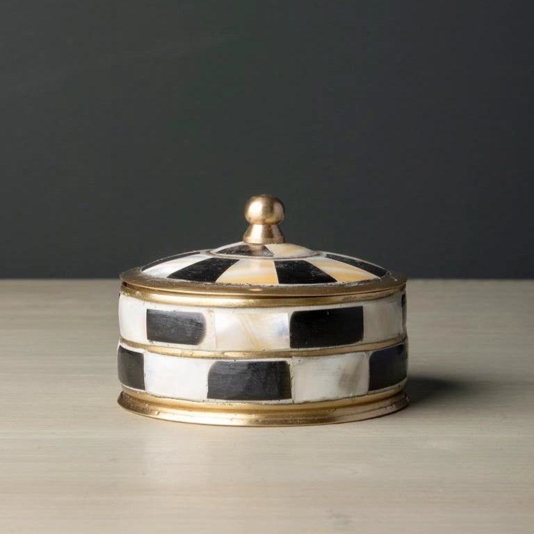 Small Black and White Brass Box